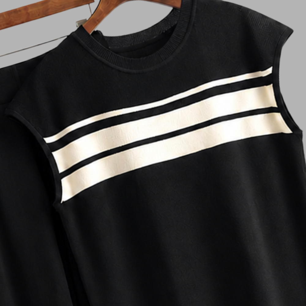 Women’s Striped Knitted 2 Piece Co-Ord Set Relaxed Fit Top & Matching Trousers Casual Ladies Summer Outfit Black & Orange