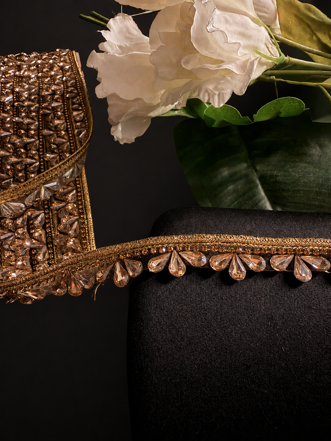 Iron On Rhinestone Crystal Trim for Bridal Dresses & Sewing – 1 Yard
