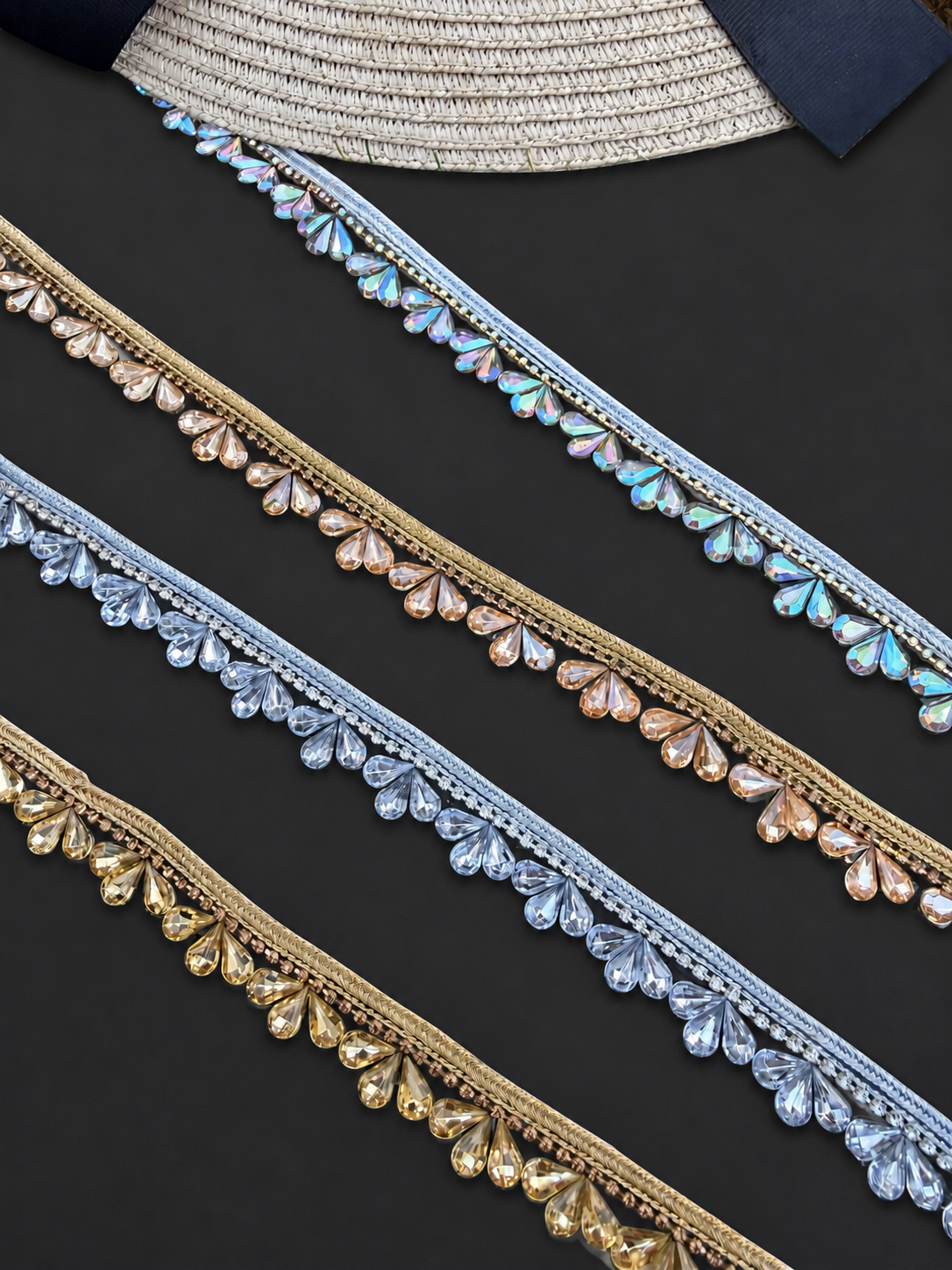 Iron On Rhinestone Crystal Trim for Bridal Dresses & Sewing – 1 Yard