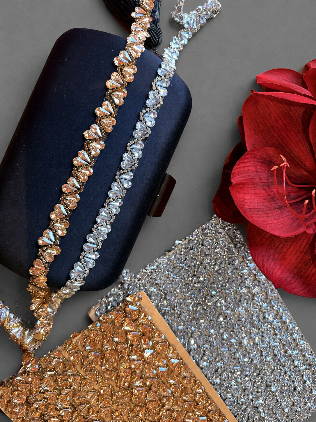 Iron On Crystal Leaf Rhinestone Trim for Bridal Dresses & Sewing – 1 Yard
