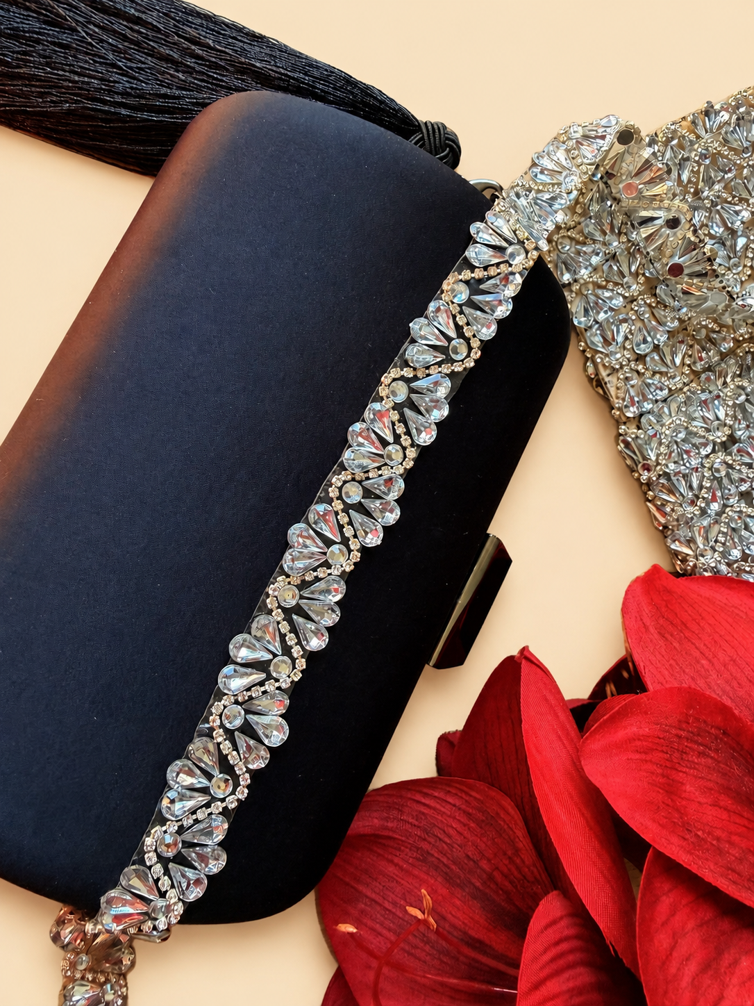 Iron On Floral Crystal Rhinestone Trim for Bridal Dresses & Sewing – 1 Yard