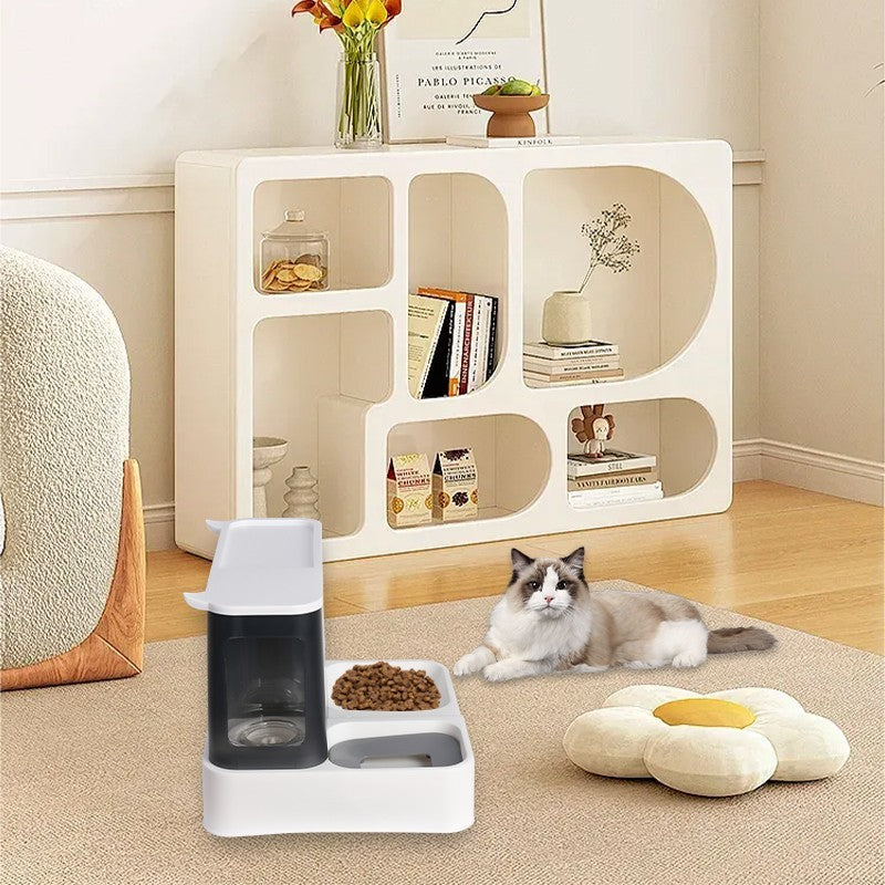 2 in 1 Automatic Pet Feeder & Water Dispenser Gravity Food Bowl for Cats Dogs