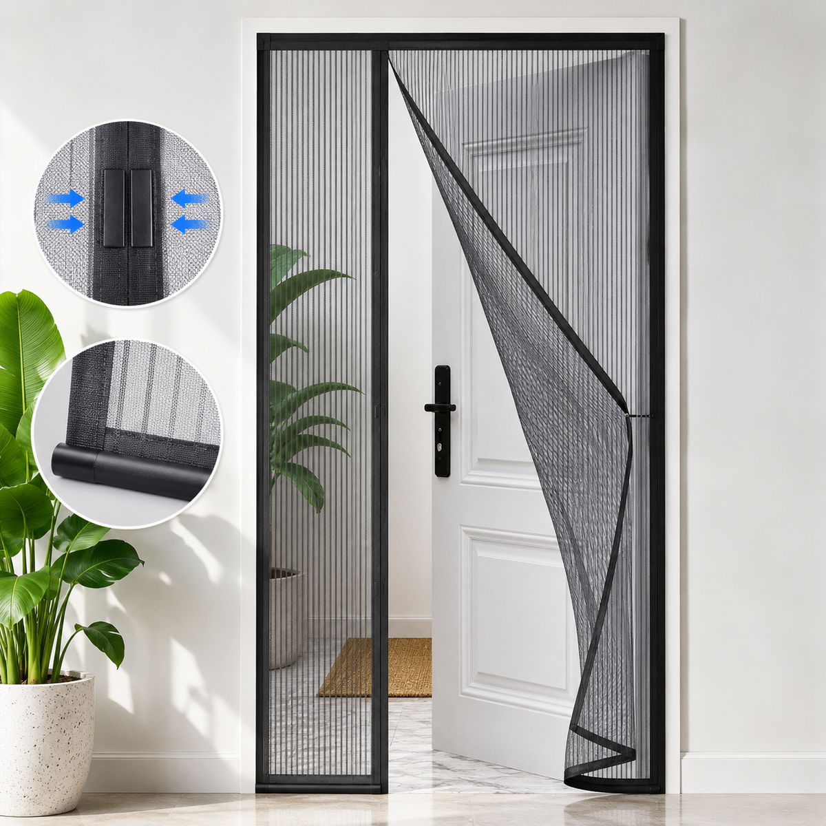 Heavy Duty Magnetic Screen Door Fly Mosquito Insect Mesh Net Curtain UK