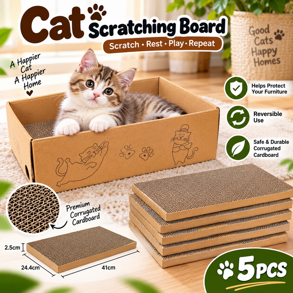 5X Cat Scratcher Scratching Board Pad Corrugated Cardboard Kitten Bed Indoor