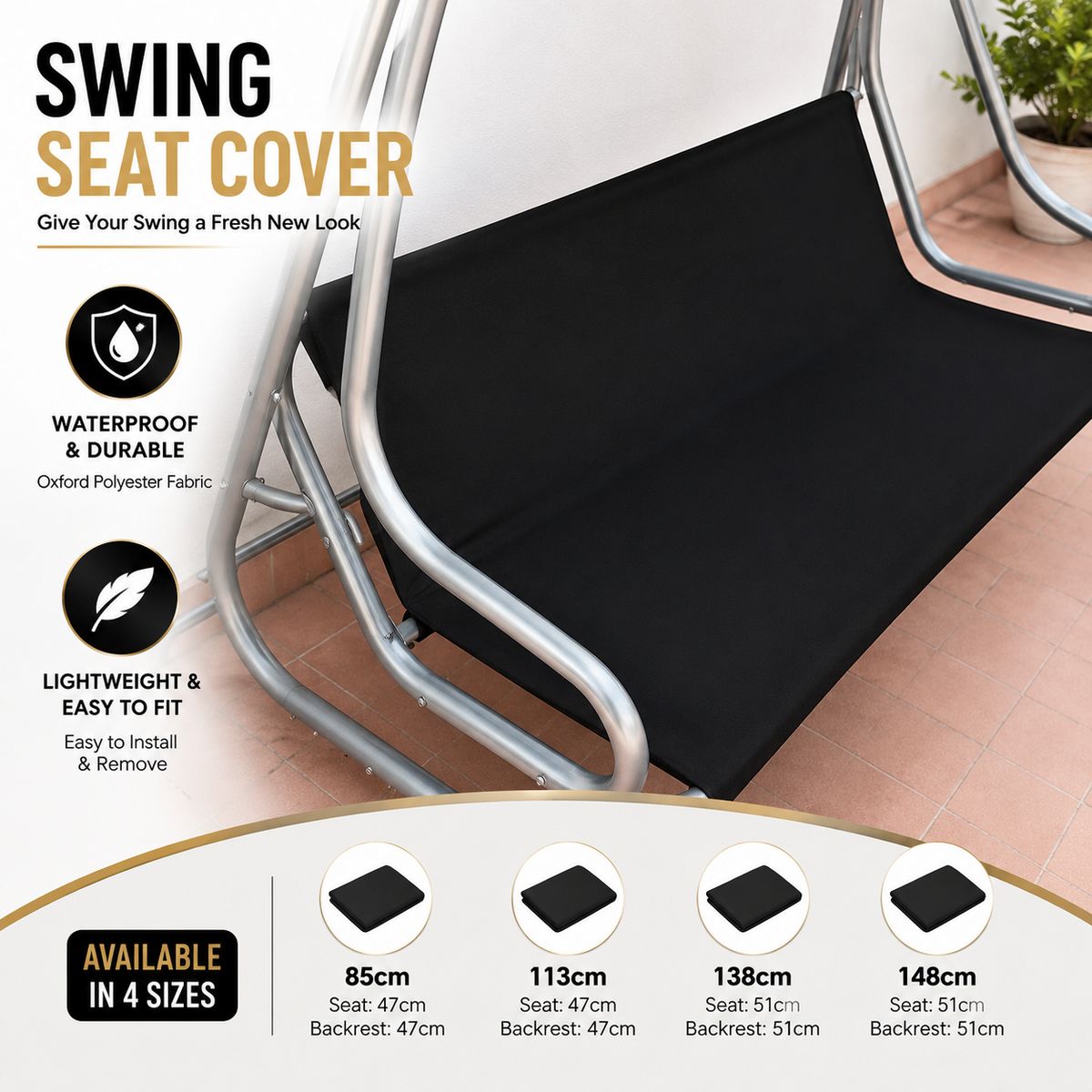 Replacement Part For Swing Seat Cover Garden Swinging Bench Waterproof Cover