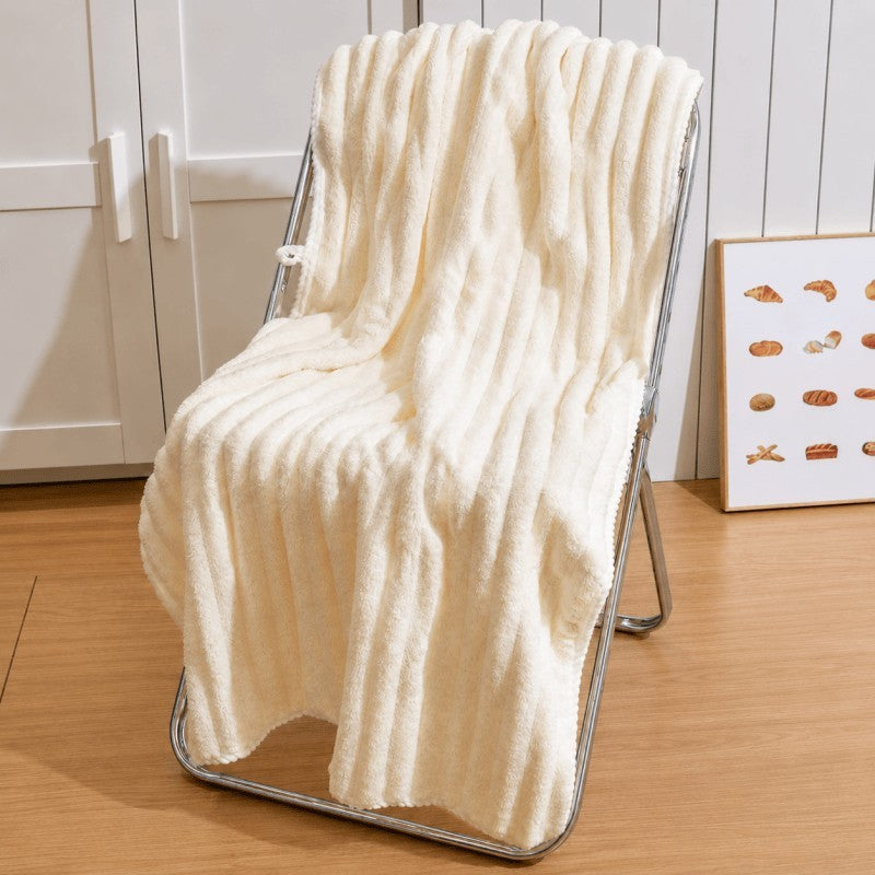 4PCS Bath Towels Soft Coral Fleece Absorbent Quick Dry White Towels