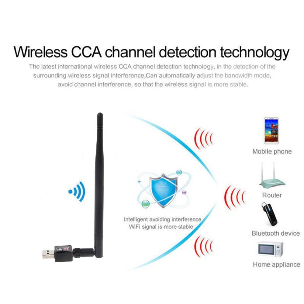 600Mbps USB WiFi Adapter Wireless Network Dongle for PC Laptop Windows UK