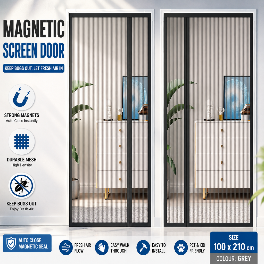 Heavy Duty Magnetic Screen Door Fly Mosquito Insect Mesh Net Curtain UK