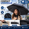 Compact Folding Umbrella Wind Resistant Lightweight Travel Rain Umbrella Black