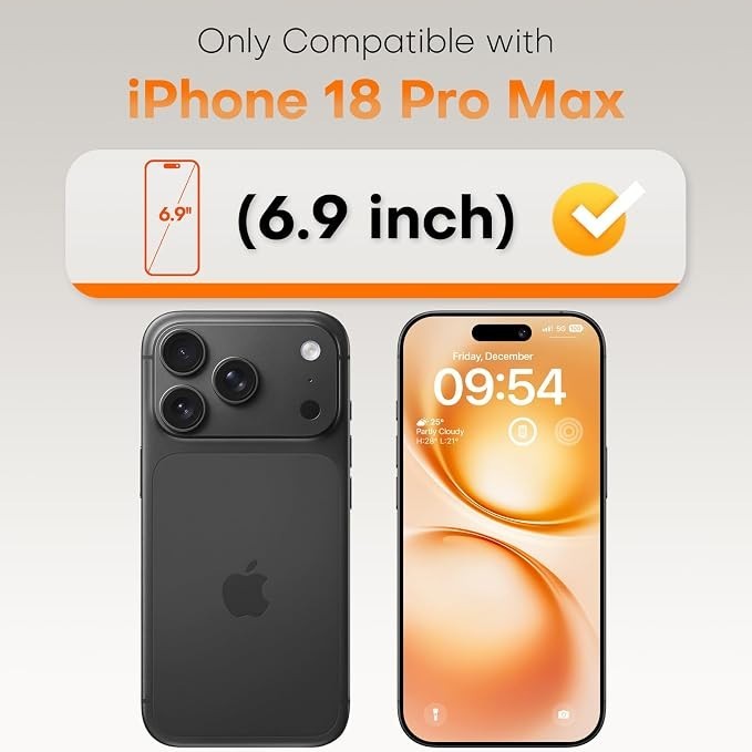 Tempered Glass Screen Protector for iPhone 18 Pro / 18 Pro Max Clear HD