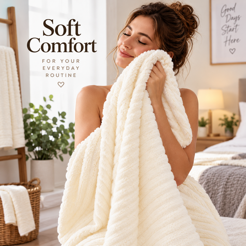 4PCS Bath Towels Soft Coral Fleece Absorbent Quick Dry White Towels