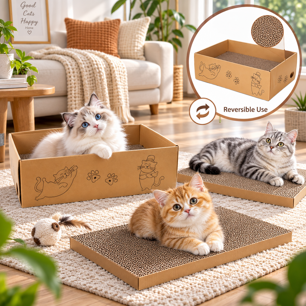 5X Cat Scratcher Scratching Board Pad Corrugated Cardboard Kitten Bed Indoor