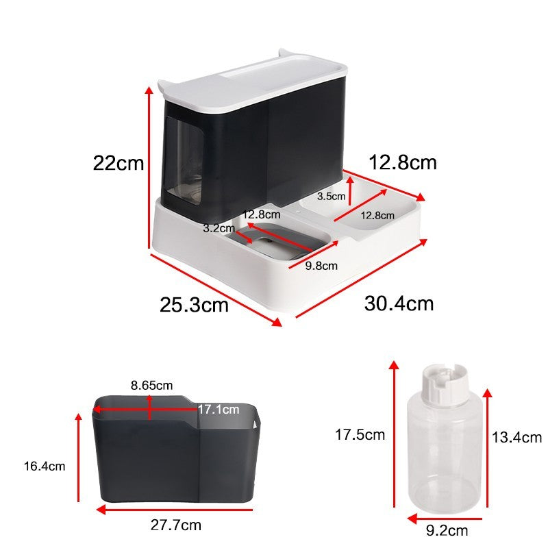 2 in 1 Automatic Pet Feeder & Water Dispenser Gravity Food Bowl for Cats Dogs