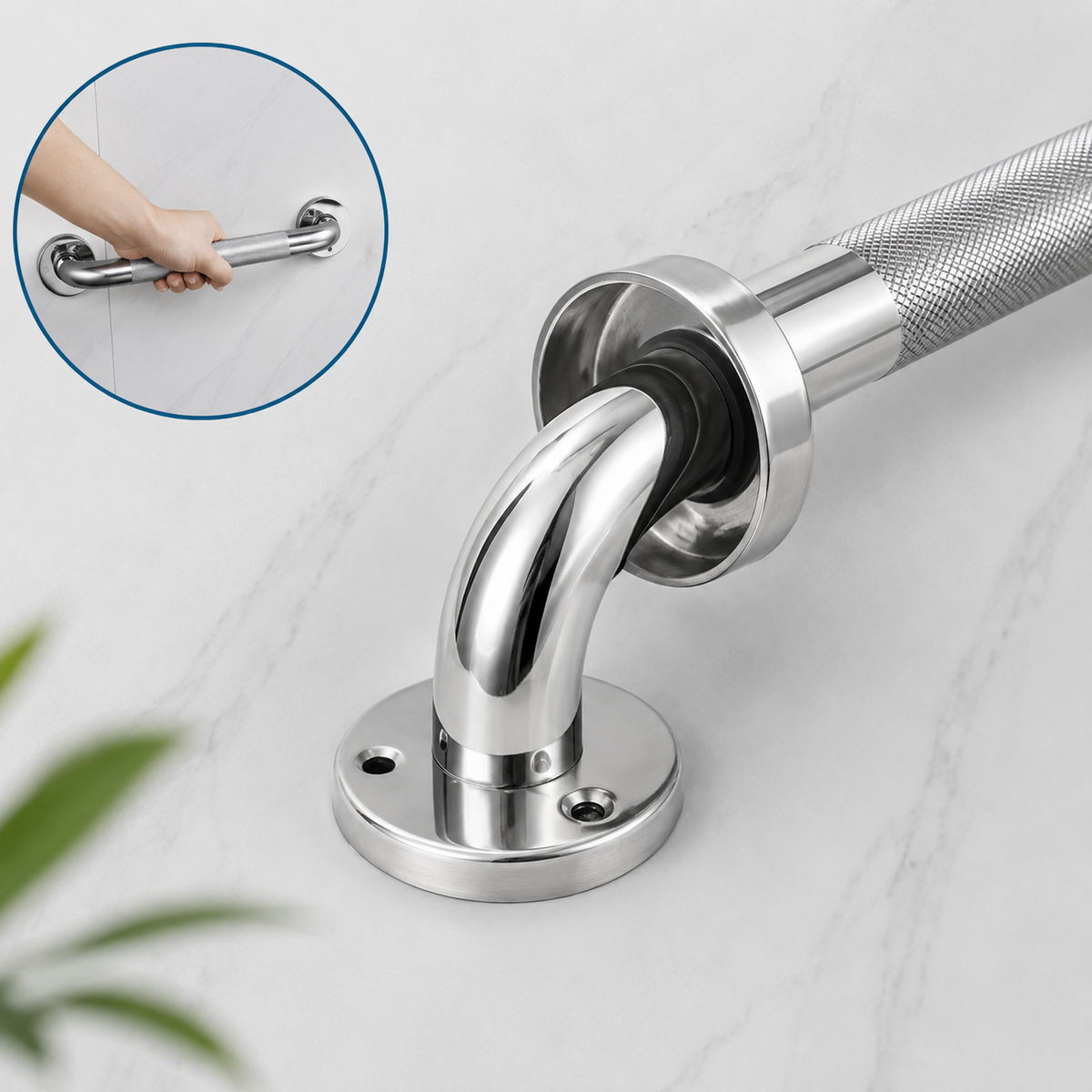 Stainless Steel Bathroom Grab Rail Non Slip Safety Handrail Shower Support Handl