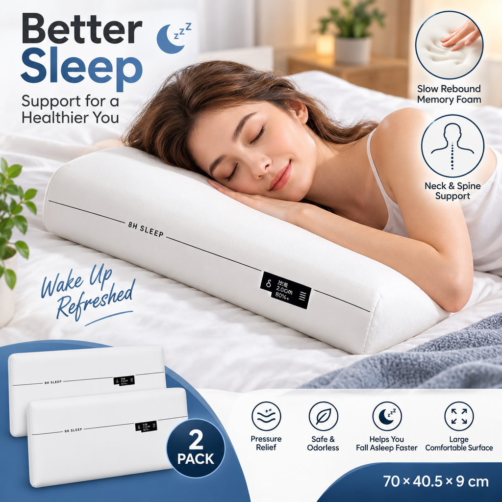 Memory Foam Pillow Neck Support Bed Sleeping Pillow Slow Rebound 70x40.5cm