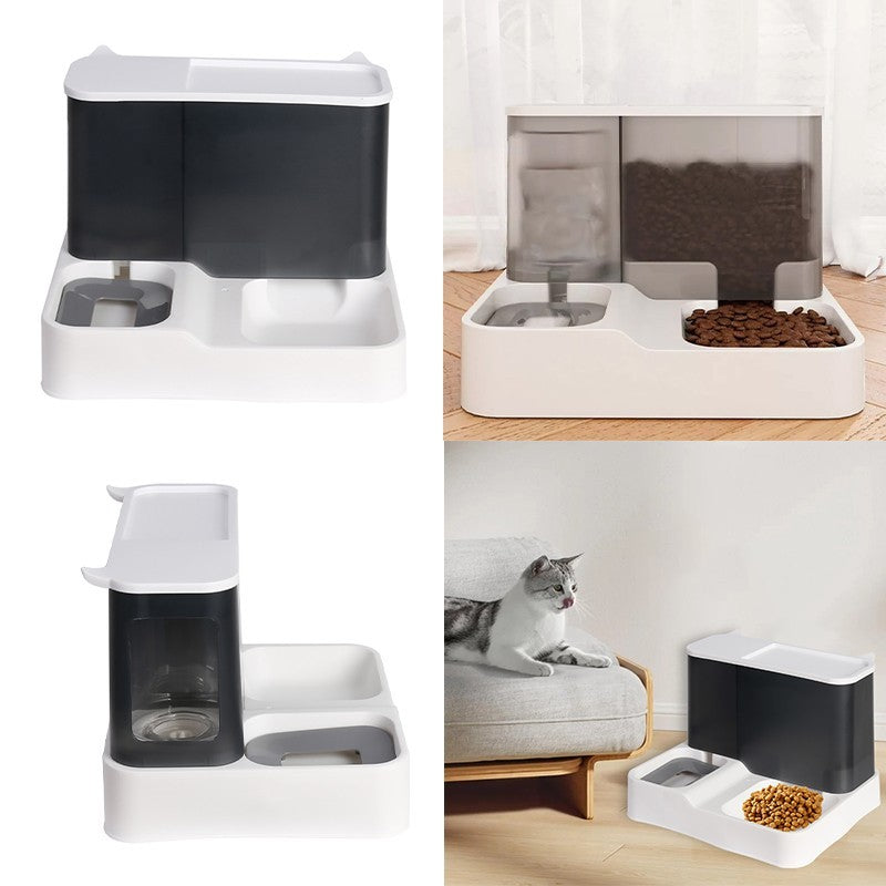 2 in 1 Automatic Pet Feeder & Water Dispenser Gravity Food Bowl for Cats Dogs