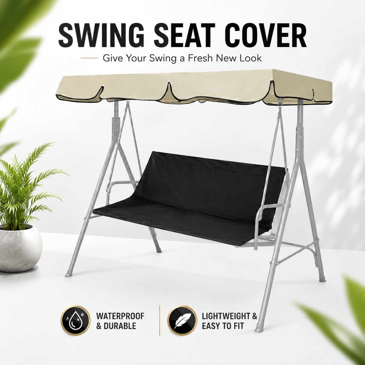 Replacement Part For Swing Seat Cover Garden Swinging Bench Waterproof Cover