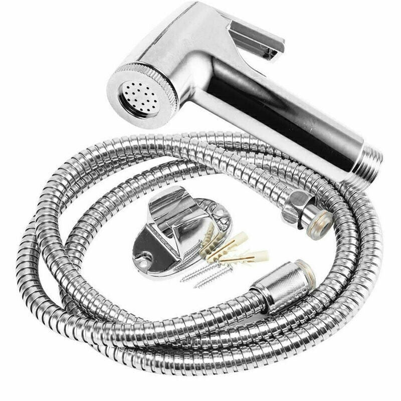 Muslim Shower Bidet Spray Shattaf Toilet Hose Hygienic Set Chrome UK