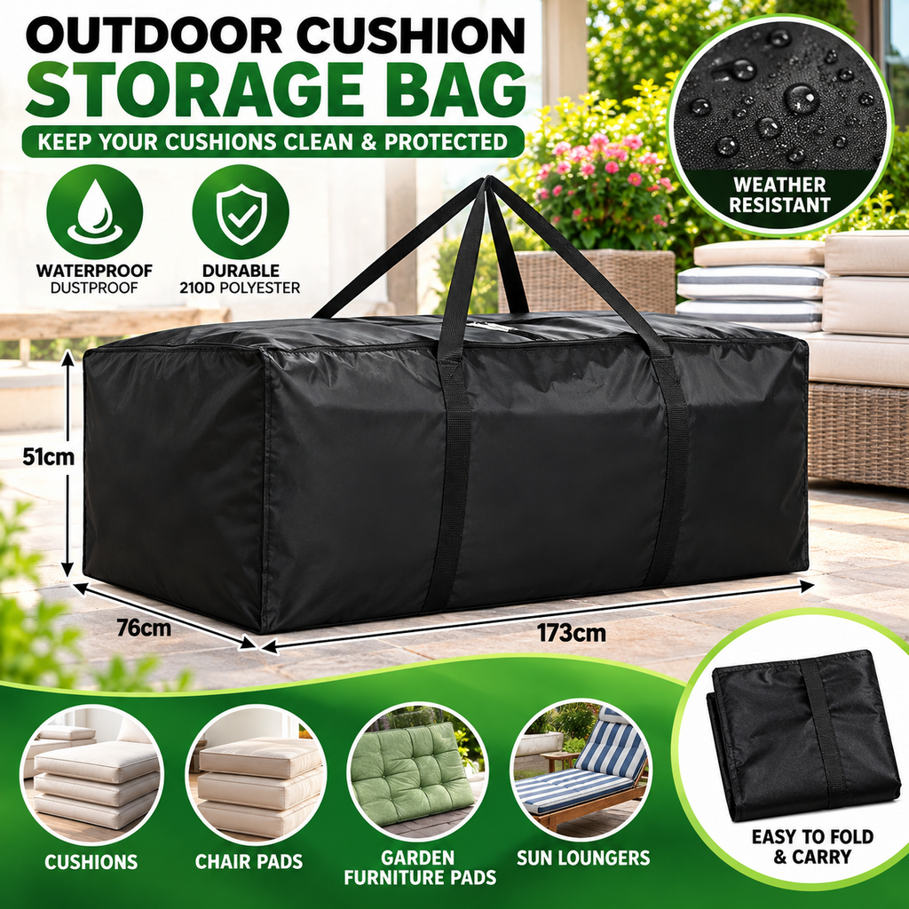 Outdoor Garden Cushion Storage Bag Dustproof Furniture Seat Pad Protective Cover