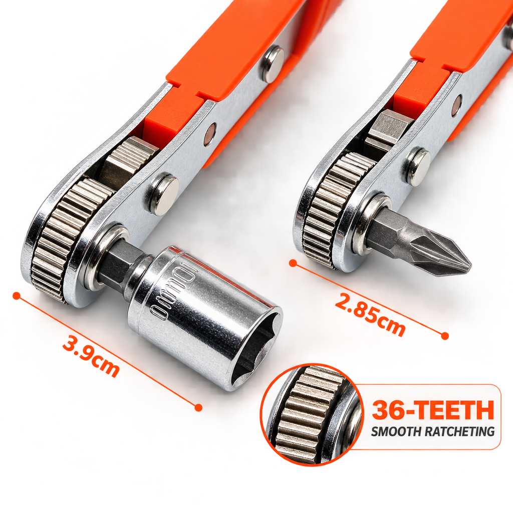 Right Angle Magnetic Screwdriver Mini Ratchet Wrench High Torque Bits Socket Set