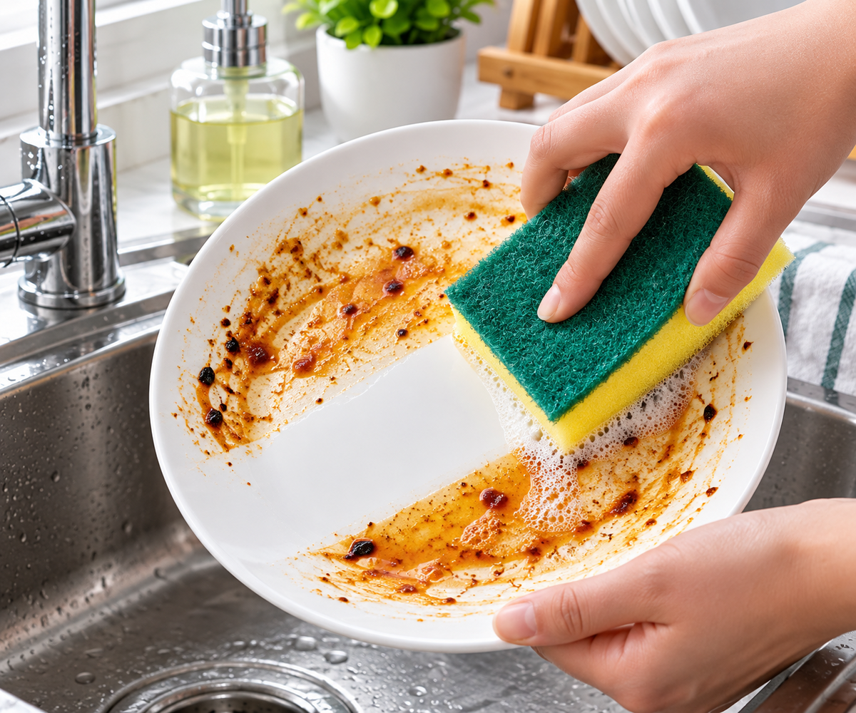 10PCS Kitchen Cleaning Sponges Heavy Duty Scouring Pads Dish Washing Scrubbers