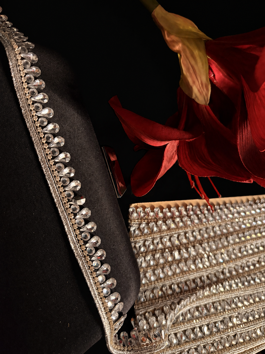 Iron On Teardrop Crystal Rhinestone Trim for Bridal Dresses & Sewing – 1 Yard