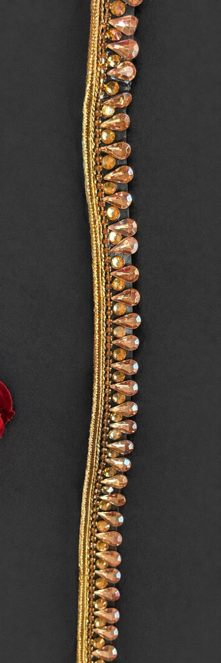 Iron On Teardrop Crystal Rhinestone Trim for Bridal Dresses & Sewing – 1 Yard