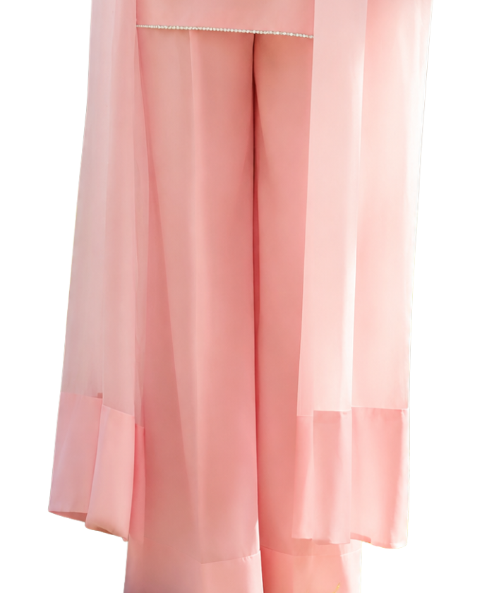 Glass Silk Dress - paired with organza dupatta embellished with pearls