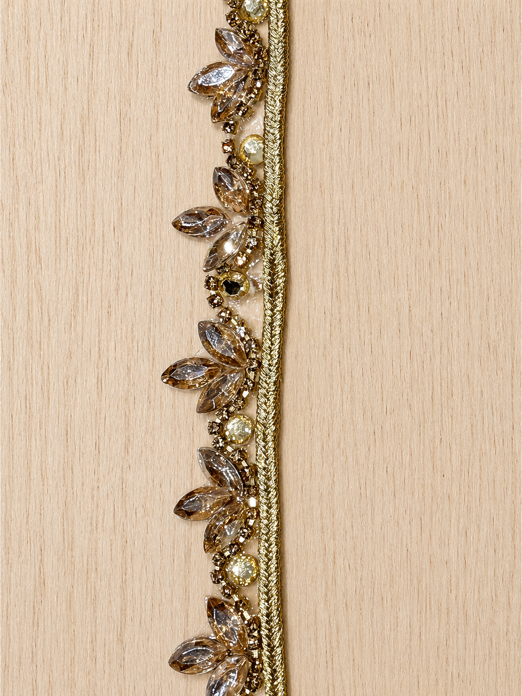 Iron On Crystal Leaf Rhinestone Trim for Bridal Dresses & Sewing – 1 Yard