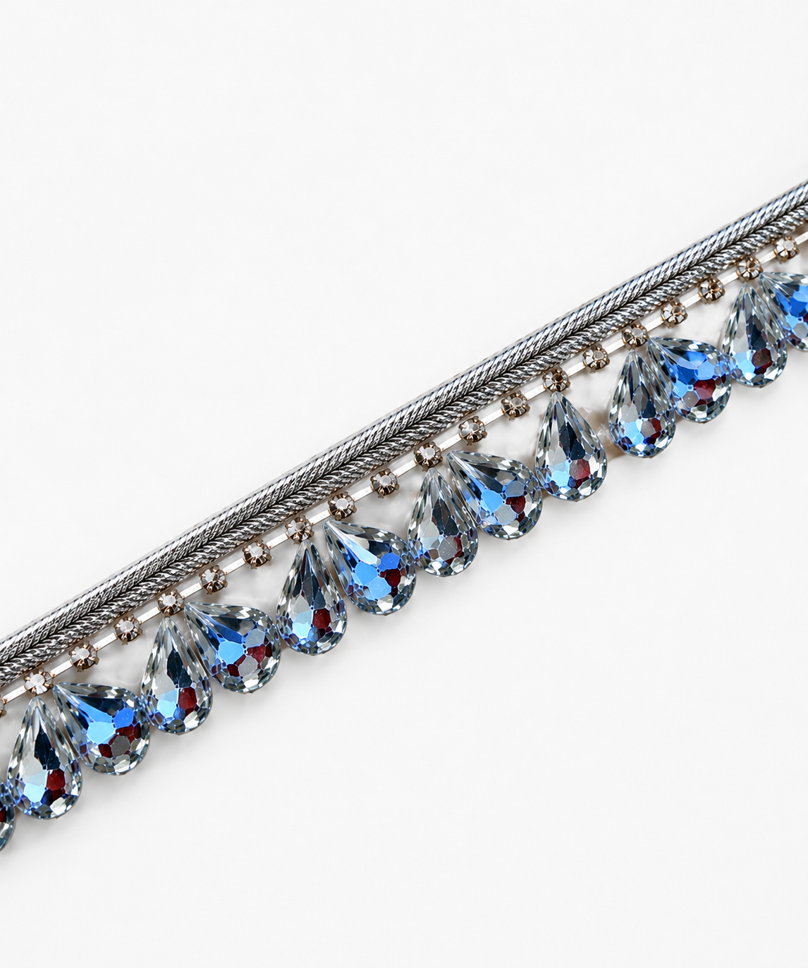 Silver Self Adhesive Rhinestone Flower Lace Trim 1.5cm Crystal Diamante Ribbon Strip DIY Craft Bridal