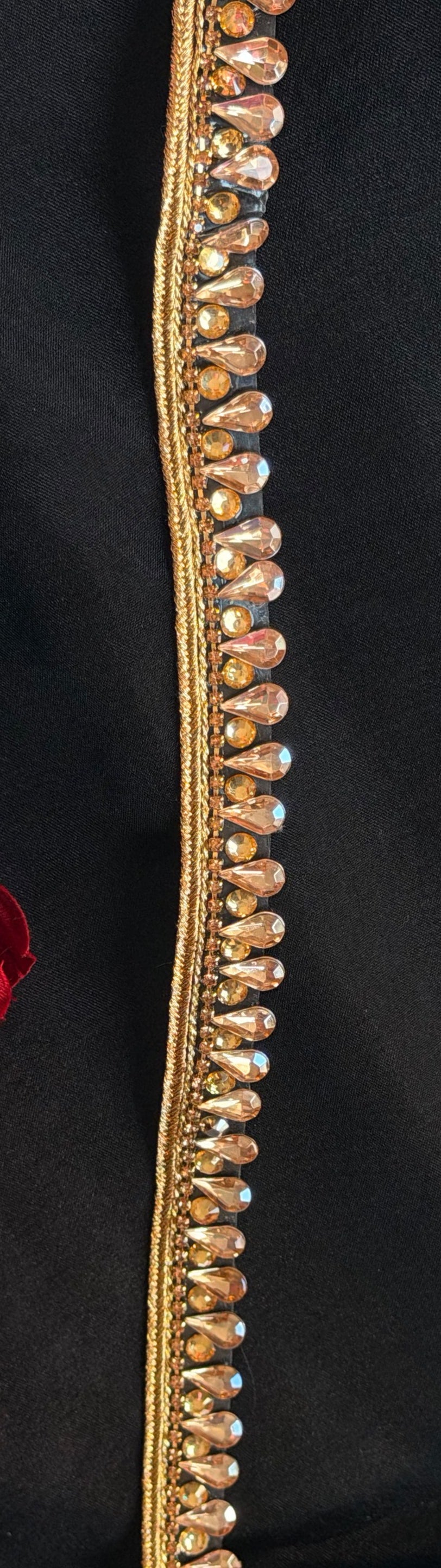 Iron On Teardrop Crystal Rhinestone Trim for Bridal Dresses & Sewing – 1 Yard