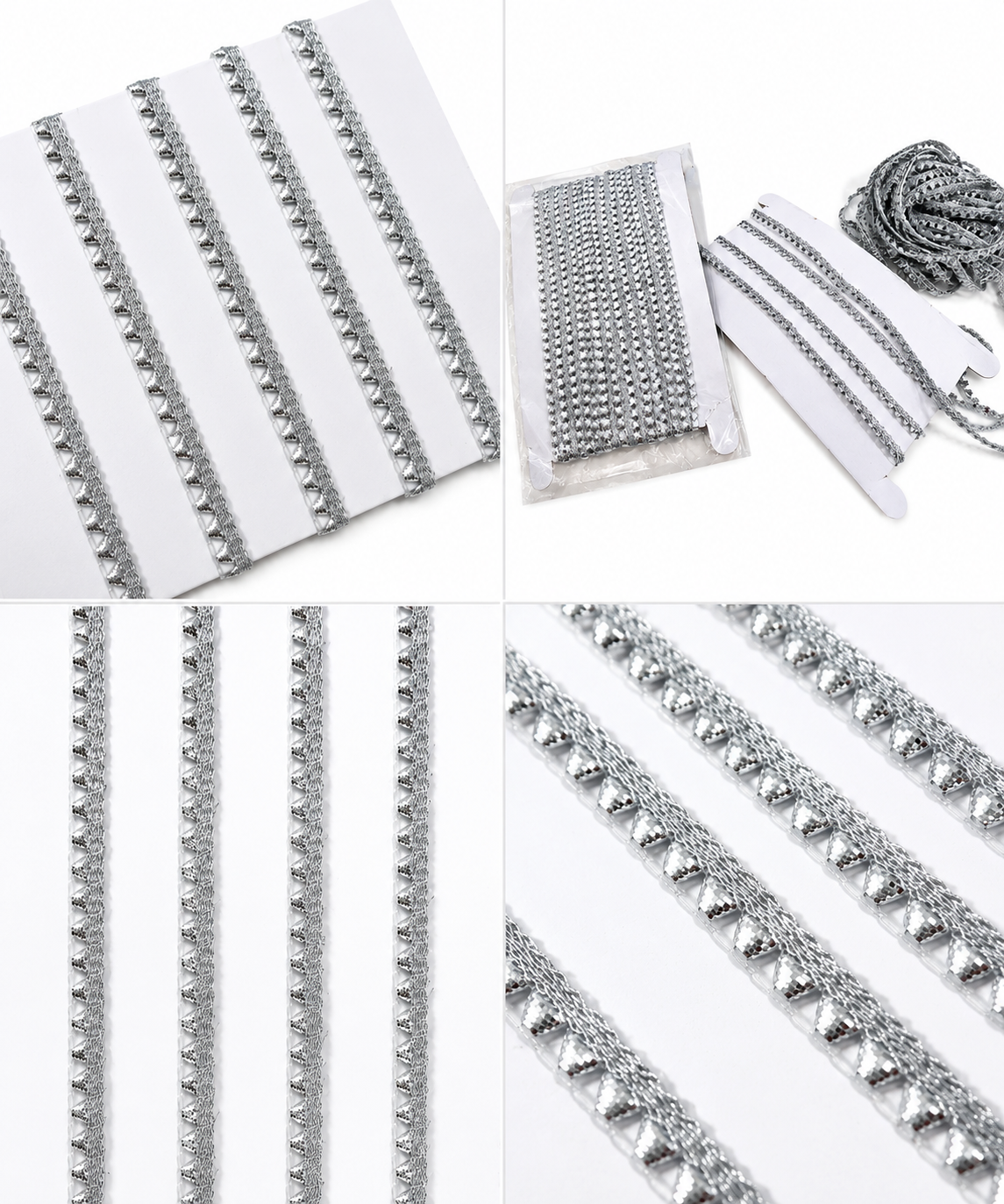 Silver Metallic Zari Lace Trim 6mm x 5m Scalloped Mesh Ribbon Gota Style Sewing Craft Border