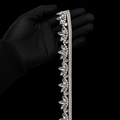 Iron On Crystal Leaf Rhinestone Trim for Bridal Dresses & Sewing – 1 Yard