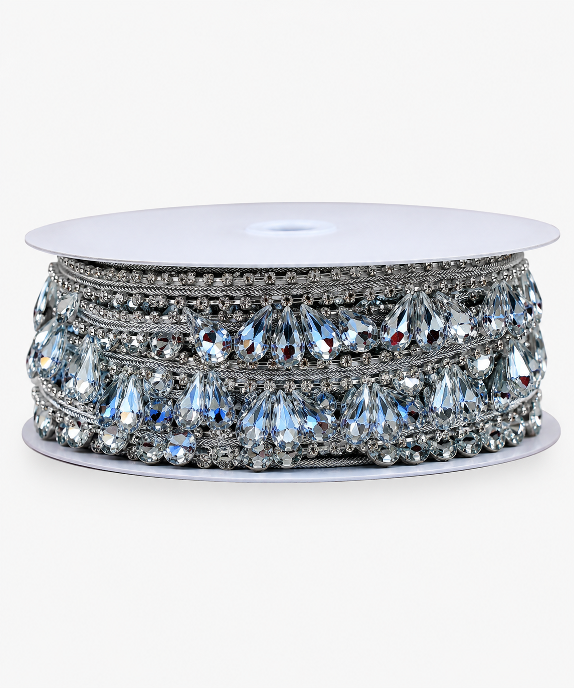 Silver Self Adhesive Rhinestone Flower Lace Trim 1.5cm Crystal Diamante Ribbon Strip DIY Craft Bridal